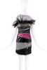 Saint Laurent Black Patchwork Tulle Zipper Strapless Mini Dress Runway FW2015