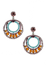 Vintage Silver Purple Pink Blue Orange Gemstone Hoop Earrings
