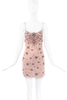 Aniye Records Pink Crystal Sequin Embellishments Micro Mini Slip Dress