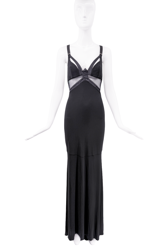 Alexandre Vauthier Black Cut Out Mesh Dress Gown