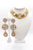 Yves Saint Laurent Gold Diamond Crystal Clover Chandelier Earrings
