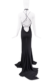 Givenchy Black Wrap Around Neck Minimal Slip Dress Gown
