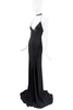 Givenchy Black Wrap Around Neck Minimal Slip Dress Gown