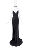 Givenchy Black Wrap Around Neck Minimal Slip Dress Gown