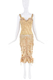 Christian Dior x Galliano Nude Gold Corseted Lace Garter Mermaid Skirt SS2004