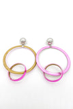 Alexis Bittar Pink Double Hoop Resin Earrings