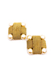 Valentino Gold and Pearl Costume Earrings - BOUTIQUE PURCHASE PRICE