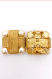 Valentino Gold and Pearl Costume Earrings - BOUTIQUE PURCHASE PRICE