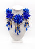 Gucci Lapis Lazuli Blue Resin and Crystal Floral Necklace SS2013