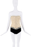 House of CB London Crème Floral Embroidered Lace Shawl Corset