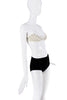 Ilkyaz Ozel White Pearl Crystal Charm Embellished Bra Top