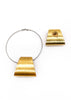 Statement Hoop Earring Set with Gold Trapezoid Detail