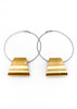 Statement Hoop Earring Set with Gold Trapezoid Detail