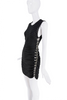 Dion Lee Black Ribbed Mesh Metal Hook Link Cut Out Dress