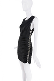 Dion Lee Black Ribbed Mesh Metal Hook Link Cut Out Dress