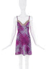 Christian Dior  x Galliano Purple Leopard Print Lace Slip Dress FW2004