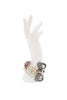 Lanvin Crystal Pearl Blue Pink Gemstone Heart Rose Bow Charm Bracelet
