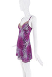 Christian Dior  x Galliano Purple Leopard Print Lace Slip Dress FW2004