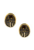 Mila Schön Gold Speckled Enamel Pavé Crystal Accented Stud Earrings