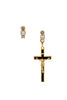 DSquared2 Gold black Enamel Crystal Asymmetric Cross Earrings