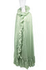 Valentino Style Vintage Donald Brooks Pastel Green Floors Length Opera Cape with Ruffle Trim