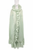 Valentino Style Vintage Donald Brooks Pastel Green Floors Length Opera Cape with Ruffle Trim