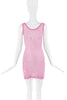 Givenchy Pink Sheer Holes Distressed Jersey Tank Dress