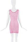 Givenchy Pink Sheer Holes Distressed Jersey Tank Dress