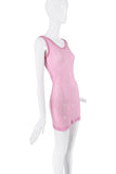 Givenchy Pink Sheer Holes Distressed Jersey Tank Dress