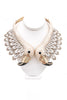 Roberto Cavalli Ivory Enamel, Gold and Crystal Flamingo Statement Neckpiece Resort2013