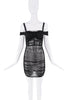 Danielle Guizio Black Sheer Mesh Ruched Corset Dress