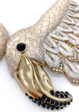 Roberto Cavalli Ivory Enamel, Gold and Crystal Flamingo Statement Neckpiece Resort2013