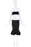 Roberto Cavalli Black Silk Satin Ruffle Mermaid Skirt