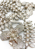 Givenchy Silver Crystal Spike Orchid Necklace