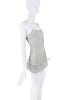 Rochas Paris Silver Silk Lurex Slit Beaded Straps Micro Mini Slip Dress