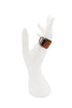 Vintage Silver Orange Gemstone Cut Out Geometric Ring