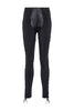 Jean Paul Gaultier Black Satin Patch Lace Up Legging Pants