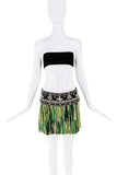 Dolce & Gabbana Green Yellow Sequin Pattern Skirt