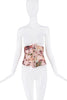 Roberto Cavalli Pink Multicolor Floral Bird Print Waist Corset SS2003