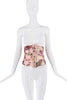 Roberto Cavalli Pink Multicolor Floral Bird Print Waist Corset SS2003