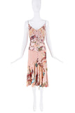 Roberto Cavalli Pink Multicolor Floral Bird Print Waist Corset SS2003