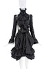 Emilio Pucci Black Lace Ruffle High Neckline Bow Victorian Dress FW2011