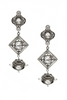 Christian Dior x Galliano Silver Crystal Rhinestone Geometric Drop Earrings