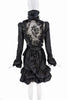 Emilio Pucci Black Lace Ruffle High Neckline Bow Victorian Dress FW2011