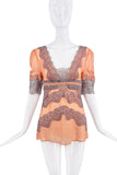 Dolce & Gabbana Pink Purple Lace Sheer Blouse Top