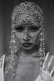Aniye Records Silver Pearl Rhinestones Rosary Crown Headpiece