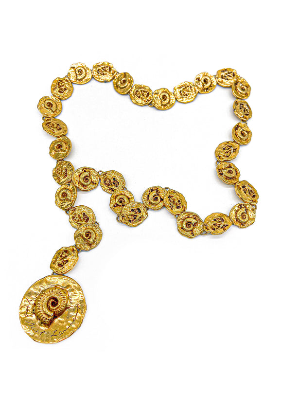 Yves Saint Laurent Gold Medallion Belt with Seashell Detail - BOUTIQUE PURCHASE PRICE