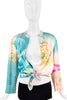 Roberto Cavalli Blue Pink Liz Taylor Eye Graphic Print Blouse & Skirt Set SS2001