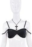 Jean Paul Gautier Black Reverse Cup Beaded Strap Bra Top