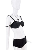 Jean Paul Gautier Black Reverse Cup Beaded Strap Bra Top